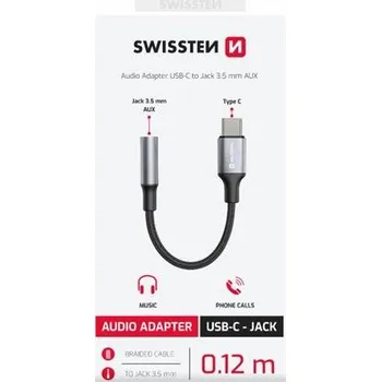 Datový kabel Kabel Swissten USB-C, 0,15 m, černý