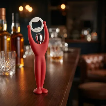 Otvírák BUGATTI Gym červená - otvírák na pivo a lahve z nerezové oceli