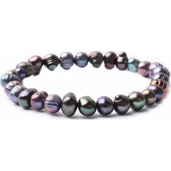 Náramek Náramek titanium aura z perel v prvotřídní kvalitě A grade obvod cca 16 až 21 cm