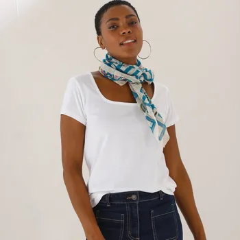 Tričko se čvercovým výstřihem bílá 34/36