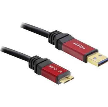 elektrický kabel Delock USB kabel USB 3.2 Gen1 USB-A zástrčka, USB Micro-B 3.0 zástrčka 3.00 m červená, černá pozlacené kontakty, UL certifikace 82762