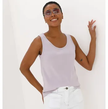 Jednobarevný top se širokými ramínky lila 54