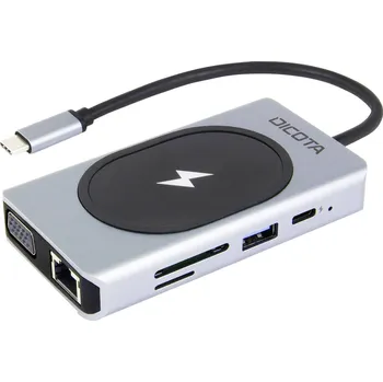 Dicota USB-C® dokovací stanice USB-C 10-in-1 Wireless Charging Dock 4K PD 100W plus 15W Vhodné pro značky (dokovací stanice pro notebook): univerzální
