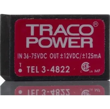 Měnič napětí DC-DC převodník 3W, výstup: ±12V dc ±125mA 1.5kV dc, Vin 36 → 75 V DC