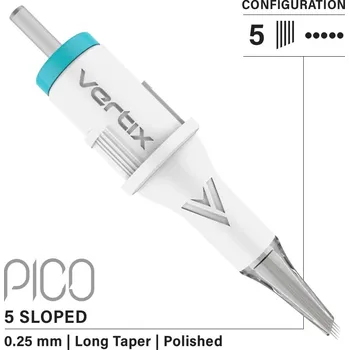 Tetovací jehla FK IRONS Vertix PICO 5 Sloped Long Taper 0,25mm 25/5FLLT