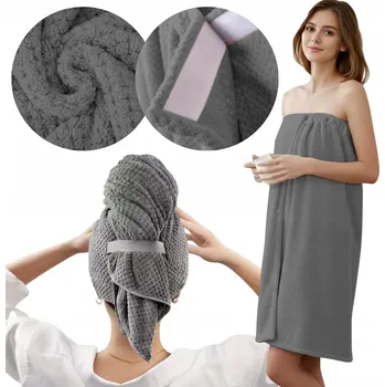 Ručník SADA RUČNÍK Z MIKROVLÁKNA DO KOUPELNY 140x85 CM + TURBAN NA VLASY 60x100 CM