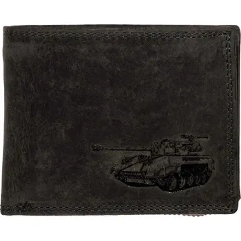 Peněženka Luxusní kožená peněženka s tankem - černá