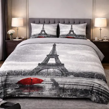 Povlečení 2-dílné ložní povlečení - Paříž v dešti