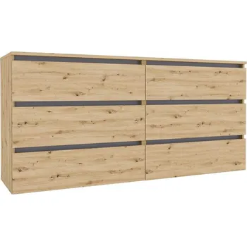 Komoda IDEA šuplíková komoda 1600, Oak Artisan / Grafite grey