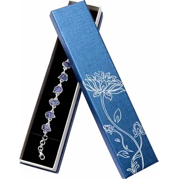 Dárková krabička Papírová dárková krabička s květinou na náramky 4,8 x 22 cm 22,5 x 4,8 x 3,8 cm