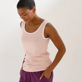 Top se širokými ramínky a kontrastním lemováním růžová 38/40