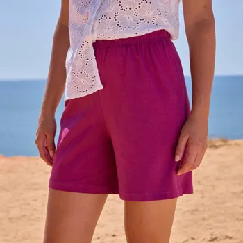 Pánské oblečení Sada 2 širokých šortek s pružným pasem bílá+purpurová 56