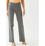 Široké džíny s vysokým pasem, pro nižší postavu šedá 36