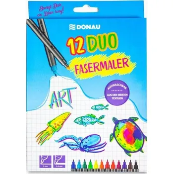 DONAU Oboustranné fixy Donau, sada 12 barev