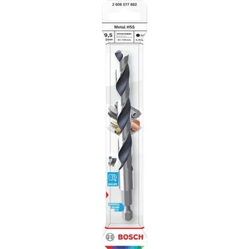 Vrták Bosch Vrták do kovu Metal HSS, 9,5 × 81 × 125 mm, zúžená stopka HEX ¼" Professional (2608577882)