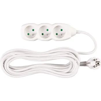 Prodlužovací kabel STREND PRO 213324 Prodlužovací kabel, 5m, 3 zásuvky, 3×1mm, bílý