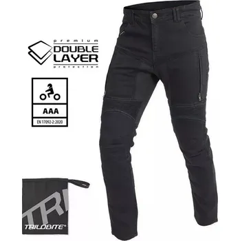 Pánské kalhoty Trilobite Parado doublelayer Aaa skinny fit jeans black level 2 (prodloužené) - 30 / černá