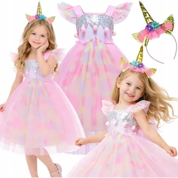 Karnevalový kostým KOSTÝM JEDNOROŽCE PŘEVLEK DUHOVÝ JEDNOROŽEC KOSTÝM NA KARNEVAL 116 122