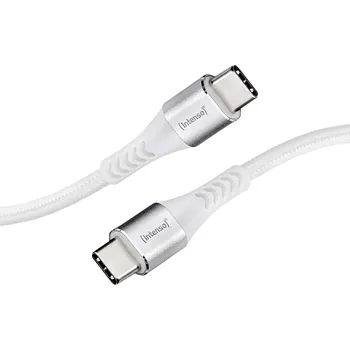 Intenso USB kabel USB 2.0 USB-C ® zástrčka, USB-C ® zástrčka 1.50 m bílá látkový potah 7901002