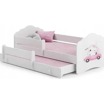 Dětská postel FALA II bílá patrová s kočkou 160x80 zábrany matrace