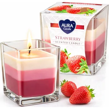 Svíčka Parafínová vonná svíčka jahoda Aura 1 ks