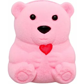 Dárková krabička Sametová dárková krabička Růžový medvídek 3,6 x 4,5 x 5,5 cm