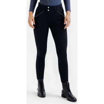 Jezdecké oblečení FOUGANZA Dámské rajtky Full grip 900 2XS ČERNÁ