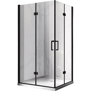 BPS-koupelny Obdélníkový sprchový kout HYD-OK12A-BL 90x80 černá/transparent - bez vaničky