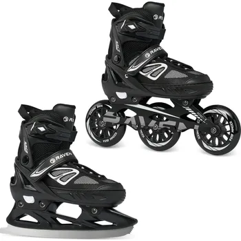RAVEN Kolečkové brusle 2v1 Raven Advance Big Wheels 35/39 ČERNÁ