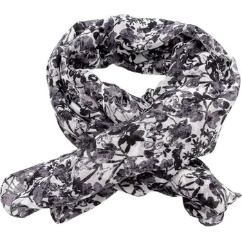 Šála Mareb Dámský květinový šátek v jemných černých tónech