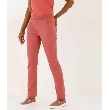 Pánské oblečení Pohodlné dlouhé keprové kalhoty s pružným pasem růžové dřevo 56