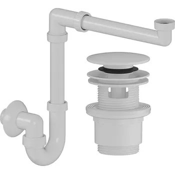 Sifon CERANO - Sifon umyvadlový/nábytkový, místošetřící - DN32/250-700 mm - s výpustí click-clack s přepadem - plast - 35/50mm - bílá matná