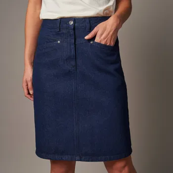 Dámská sukně Krátká džínová sukně tmavá modrá 44