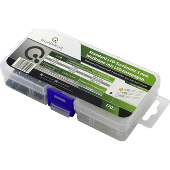 Dioda Quadrios sada LED teplá bílá, studená bílá 3 mm 20 mA 3.0 V