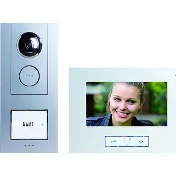 Domovní zvonek m-e modern-electronics VISTUS VD ALU-6710 S kabelový domovní video telefon stříbrná, 41174