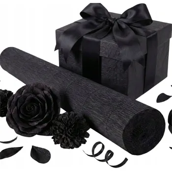 Obraz Krepina Włoska 50x250 CZARNA Do Pakowania 602 Krepový papír italský 50x250 cm ČERNÝ Balicí 602 Cartotecnica Rossi 180 G