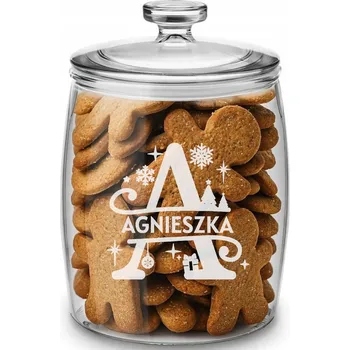 Zavařovací sklenice Perníky Zavařovací Sklenice s gravírováním 3,8 l vánoční Dárek s personalizovaným Nápis