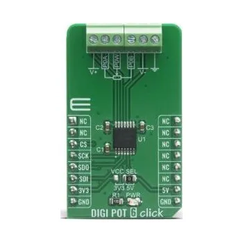 Vývojová deska Vývojová deska, DIGI POT 6 CLICK, MCP41HV51, pro použití s: MCP41HV51 MikroElektronika