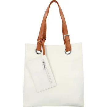 Módní dámská koženková kabelka na rameno Paytona, bílá