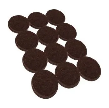 Podložka pod nábytek Tlusté filcové podložky pod židle hnědé kulaté 12 ks