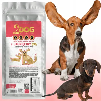 Krmivo pro psa SUCHA KARMA DLA PSA 2Dog JAGNIĘCINA 1,2kg LISOVANÉ ZA STUDENA HYPOALERGENNÍ MONO