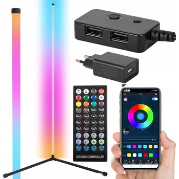 Stojací lampa Stojací lampa Verk Group černá LED 11 W RGB s možností stmívání