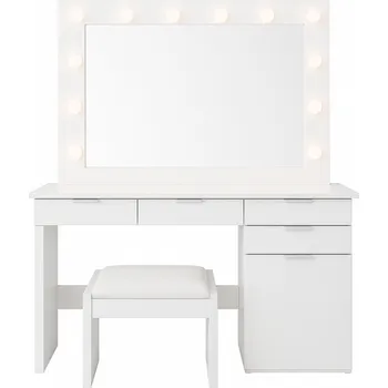 Toaletní stolek Toaletní Stolek Aptel , matně bílý, 105 x 140 x 40 cm