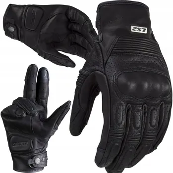 Moto rukavice MOTOCYKLOVÉ RUKAVICE LS2 DUSTER ČERNÉ Krátké Kožené Městské XL