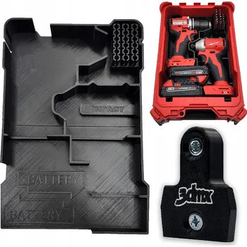 Vložka Packout organizér pro Milwaukee M18 vrtačku/šroubovák a rázový utahovák s lokátorem AirTag