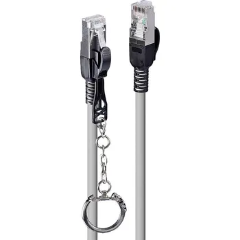 Datový kabel LINDY 47609 RJ45 síťové kabely, propojovací kabely CAT 6A S/FTP 20.00 m šedá 1 ks