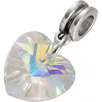 Přívěsek Přívěsek SRDCE broušené čiré na korálku TOPBEADS