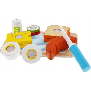 Dřevěná hračka DŘEVĚNÁ SNÍDAŇOVÁ SADA K KRÁJENÍ NA SUCHÝ ZIP MM