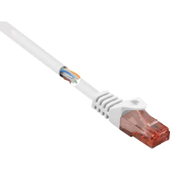 Datový kabel Renkforce RF-5043882 RJ45 síťové kabely, propojovací kabely CAT 6 U/UTP 3.00 m bílá s ochranou, bez halogenů 1 ks