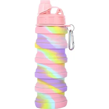 Láhev Skládací láhev pro děti KX3070 500 ml růžová